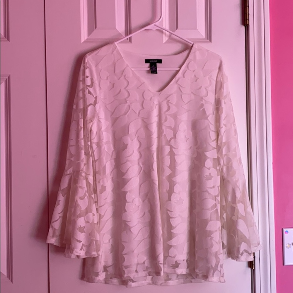 White floral lace blouse